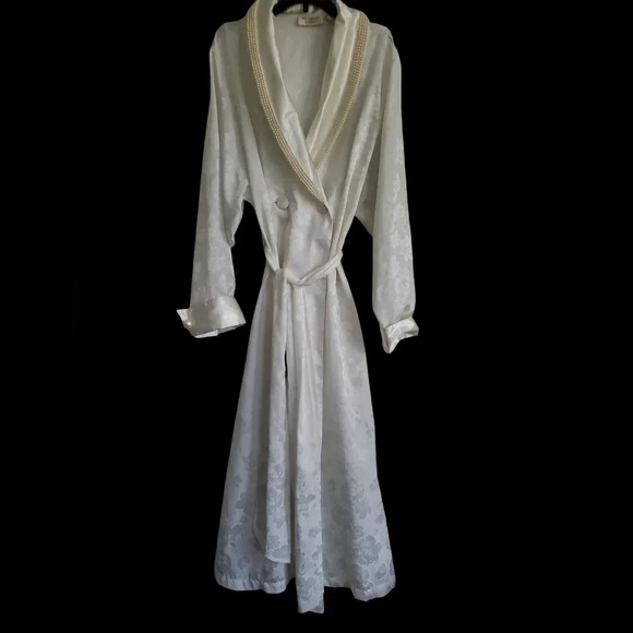 Victoria's Secret Vintage gold Label, floral sleepwear print maxi robe size  M/L - Picture 1 of 10